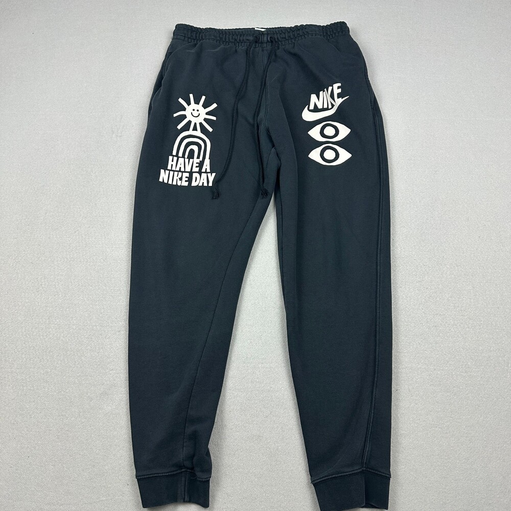 Nike Pants Men Large Black Have A Nike Day Rainbow Eyes Joggers Sweatpants L